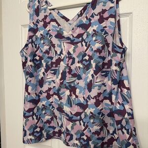 Women’s Eddie Bauer Departure V Neck Tank Geometric Pattern (XL)